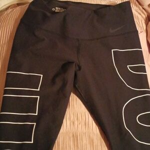 Nike Woman's Black and White Graphic Joggers Nike Just Do It.